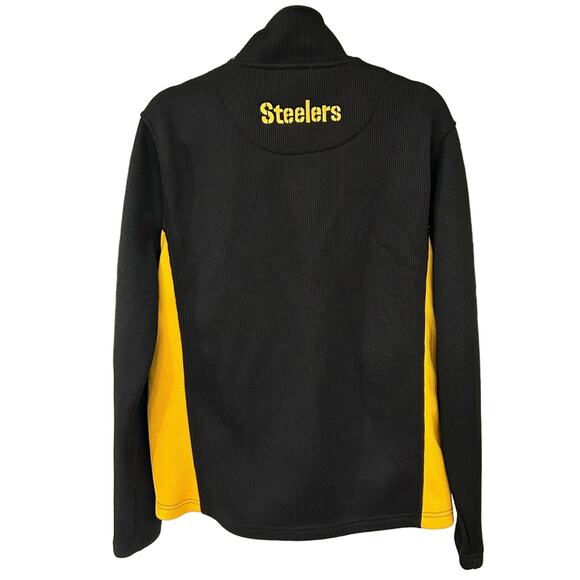 Steelers Unisex Waffle Knit Fleece Lined Full Zip Active Jacket EUC Size Medium - Picture 9 of 10